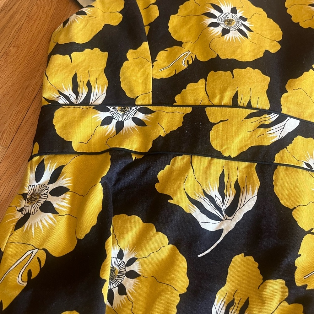 Elevenses Anthropologie Size 14 Yellow and Black Flower jacket - Picture 4 of 9